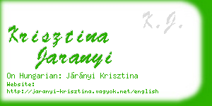 krisztina jaranyi business card